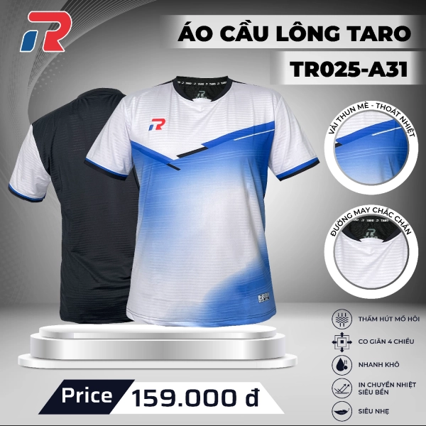 Áo cầu lông Taro TR025-A31 Nam - Xanh Đen chính hãng