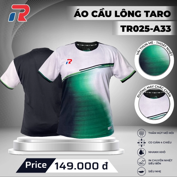 Áo cầu lông Taro TR025-A33 Nữ - Xanh lá