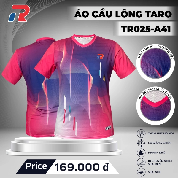 Áo cầu lông Taro TR025-A41 Nữ - Hồng