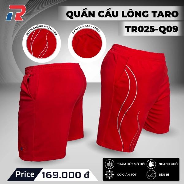 Quần Cầu Lông Taro TR025-Q09 Nữ - Đỏ Chính Hãng