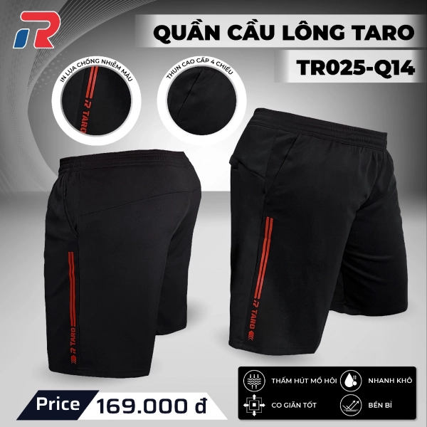 Quần cầu lông Taro TR025-Q14 nữ - Đen