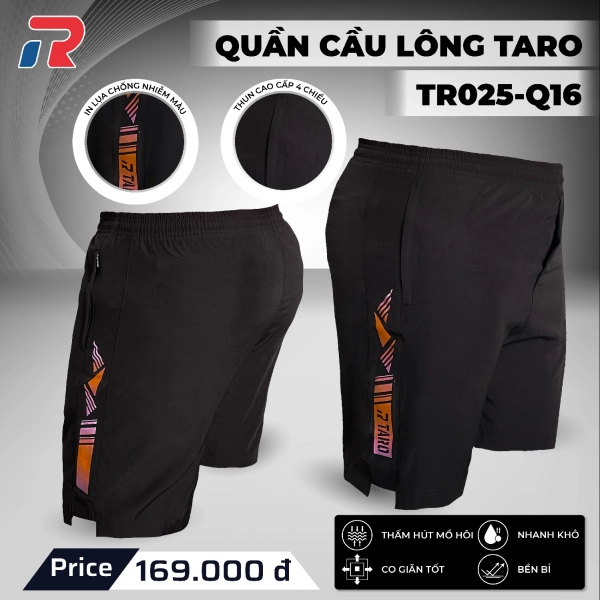 Quần cầu lông Taro Q16 Nữ - Đen