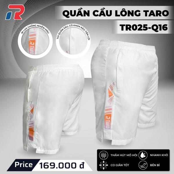 Quần cầu lông Taro Q16 Nữ -  Trắng