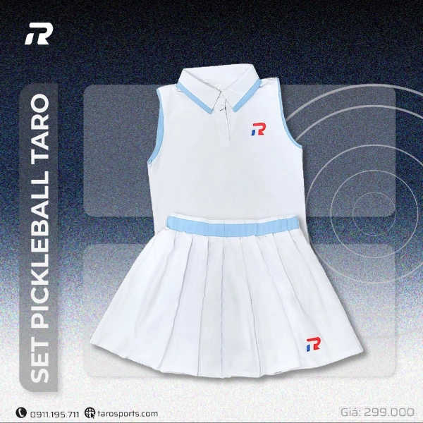 Set Pickleball Taro TR025-SE02 - Trắng Chính Hãng