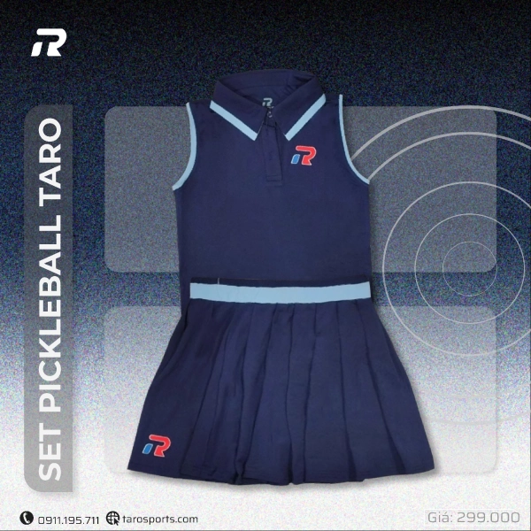 Set Pickleball Taro TR025-SE02 - Xanh Đen Chính Hãng